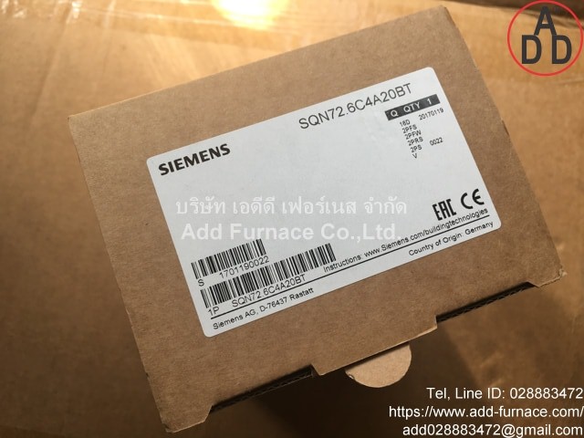 Siemens SQN72.6C4A20BT, 20s/90', 2,5Nm - บริษัท เอดีดี เฟอร์เนส จำกัด